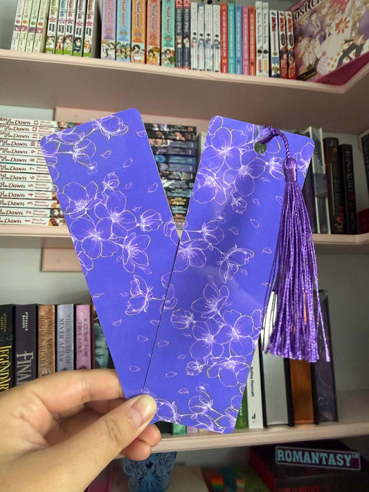 Purple Cherry Blossom Bookmark