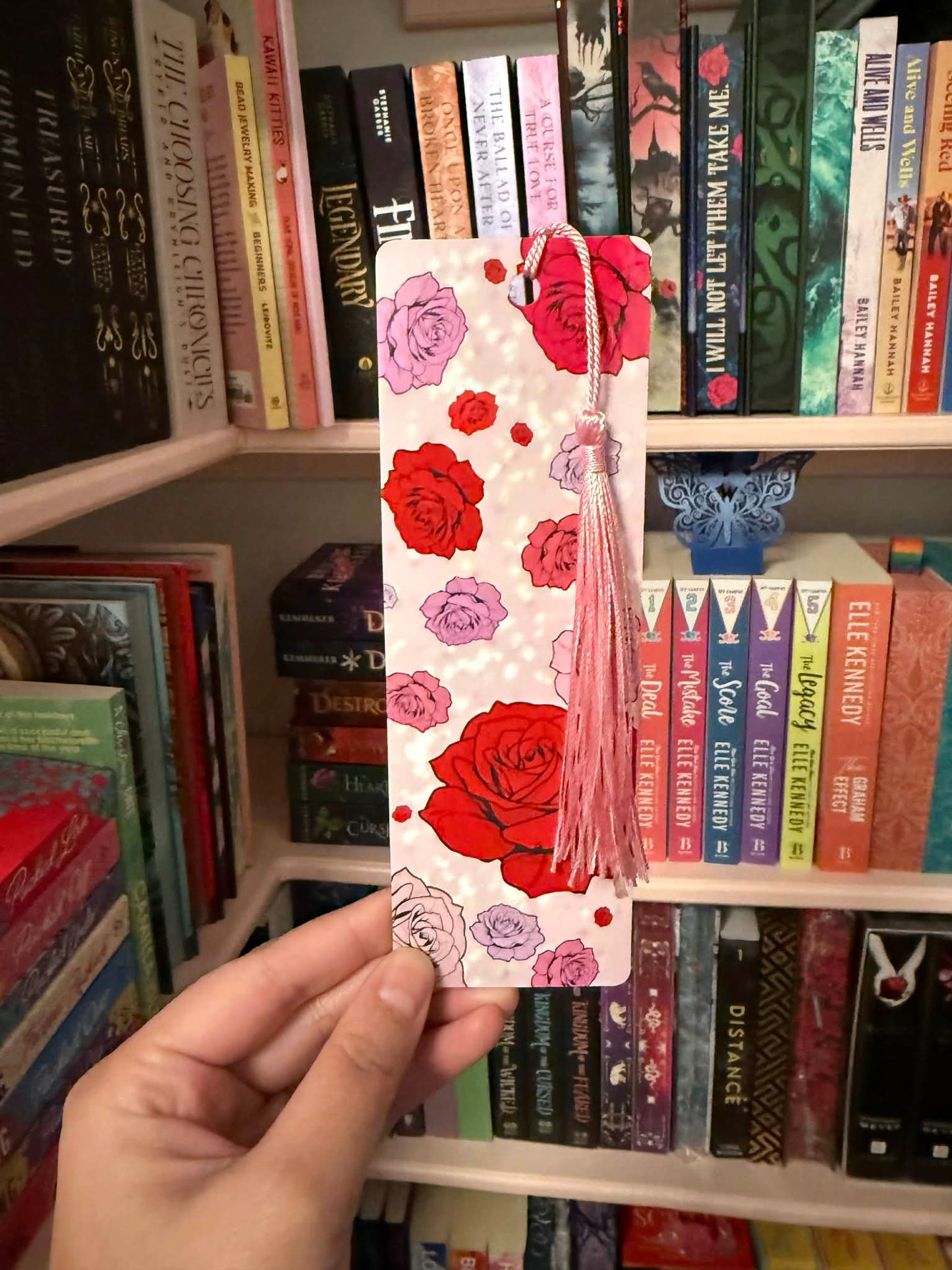 Sparkly Rose Bookmark